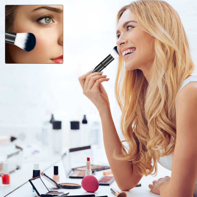 Queen Scepter Retractable Kabuki Makeup Brush, Travel Face Blush Brush, Portable Powder Brush with cap for Foundation, Color, Highlight, Contour, Blush, Flawless, Powder Cosmetics - Image 5